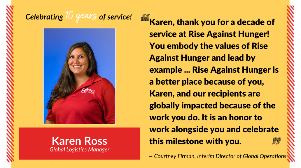 Celebrating Rise Against Hunger Team Milestones (january-march 2024 